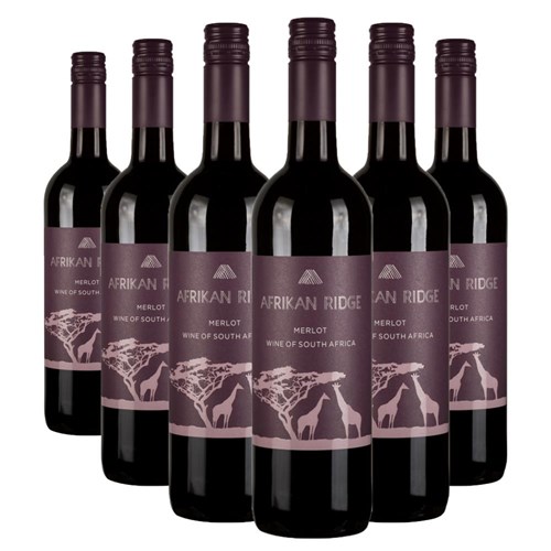 Case of 6 Afrikan Ridge Merlot 75cl Red Wine